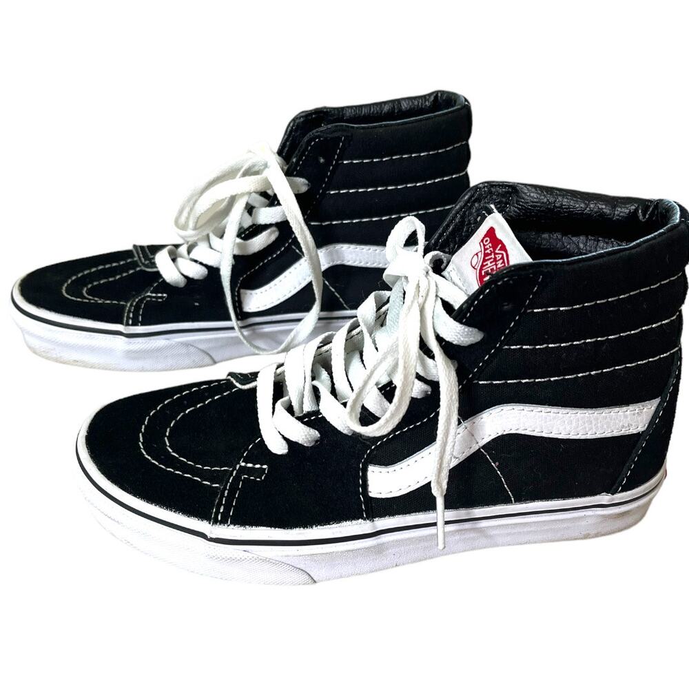 Vans Old Skool Canvas Hi Top sk8-hi shoes Black White Men 4.5 women 6 - Picture 3 of 8